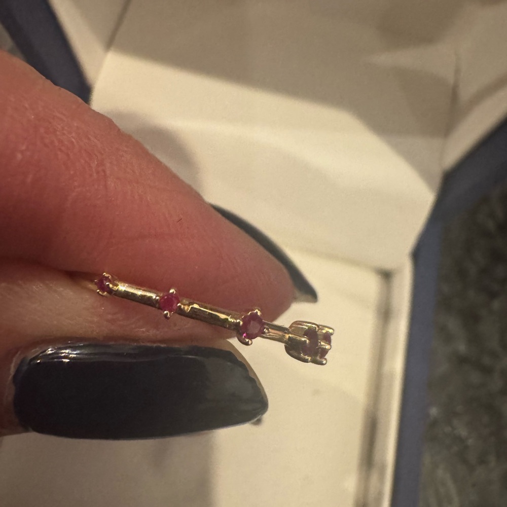 Adina Reyter Ruby Stacking Ring in 14K Yellow Gold - Picture 3 of 5